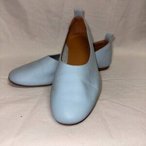 Everlane The Italian Leather Day Glove Flats - Clear Sky Blue - Size 6.5